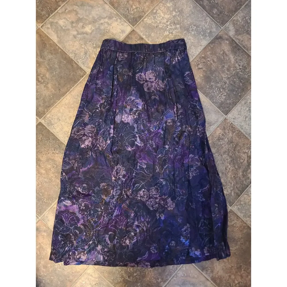 Vintage 80s Purple Floral Button Button Up Blazer and Matching Midi Skirt Set - Picture 14 of 14
